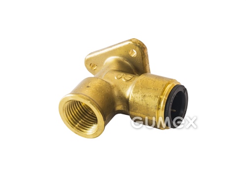 Nástenná spojka uhlová 90° JOHN GUEST, pre vonkajší priemer rúrky 15mm, vnútorný závit BSP 1/2", o-krúžok EPDM, mosadz